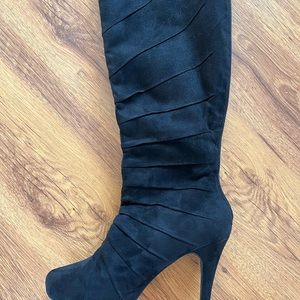 Suede high heel boots